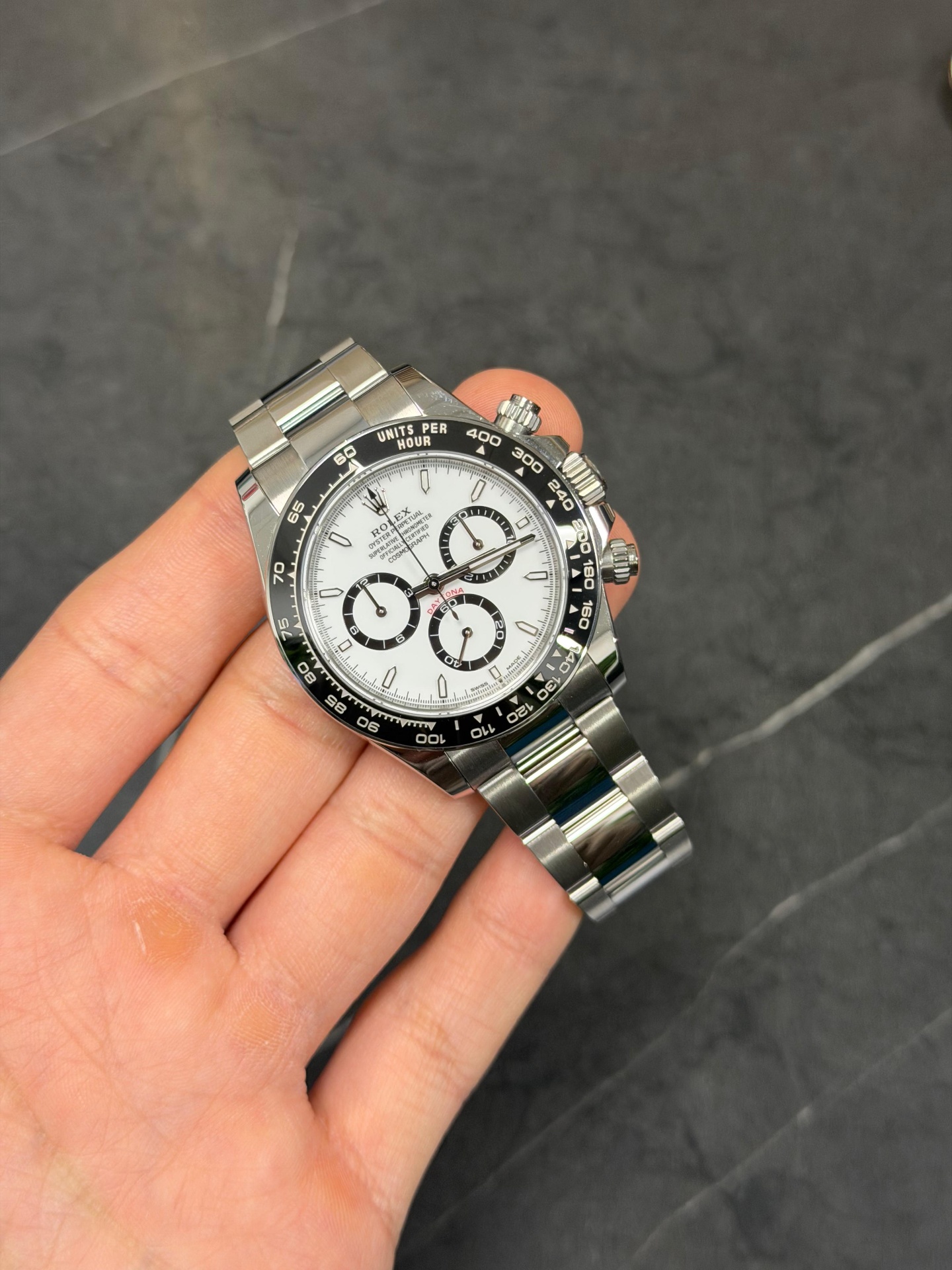 Rolex Daytona steel white panda dial