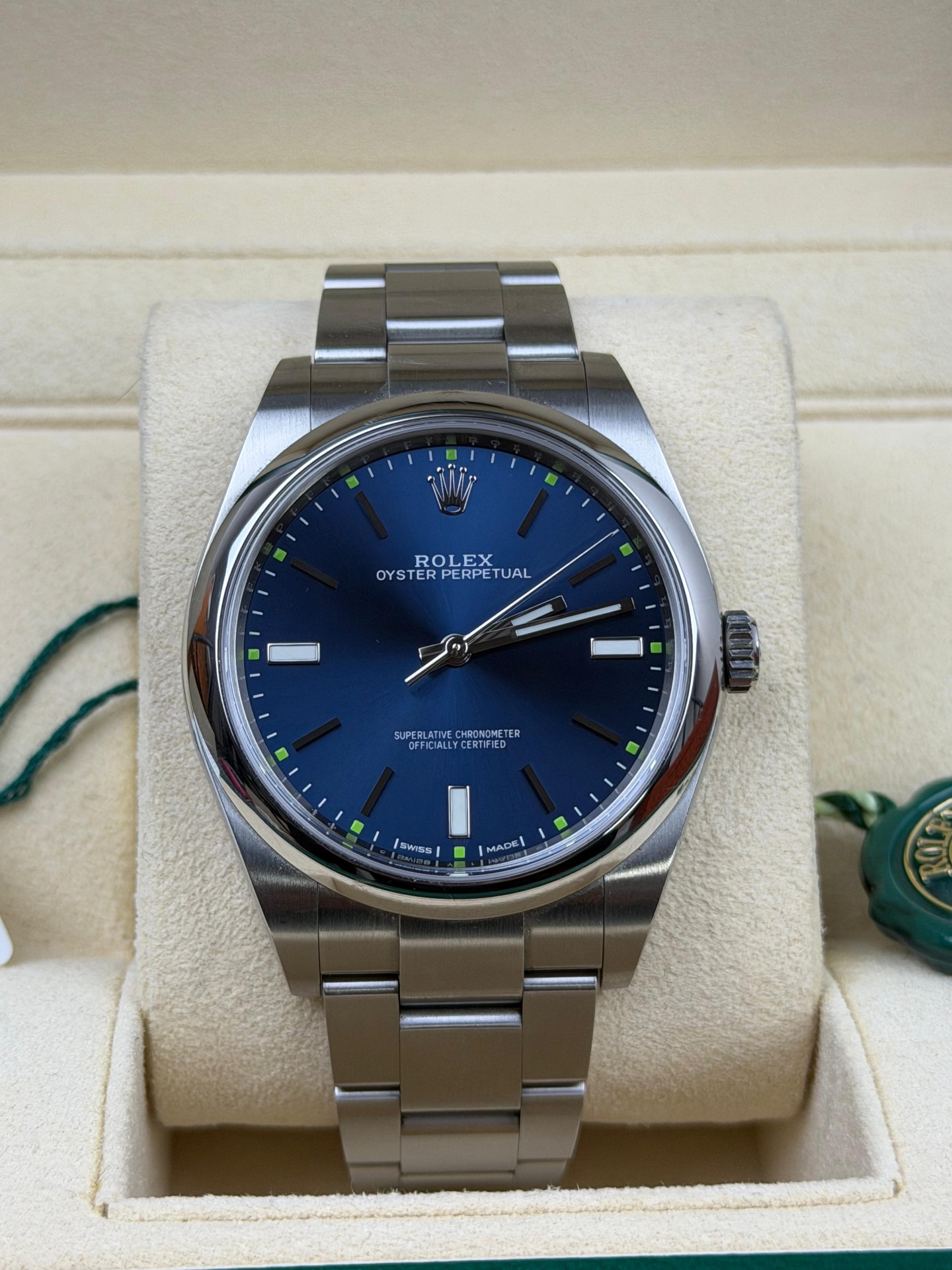 Rolex Oyster Perpetual blue dial boxed